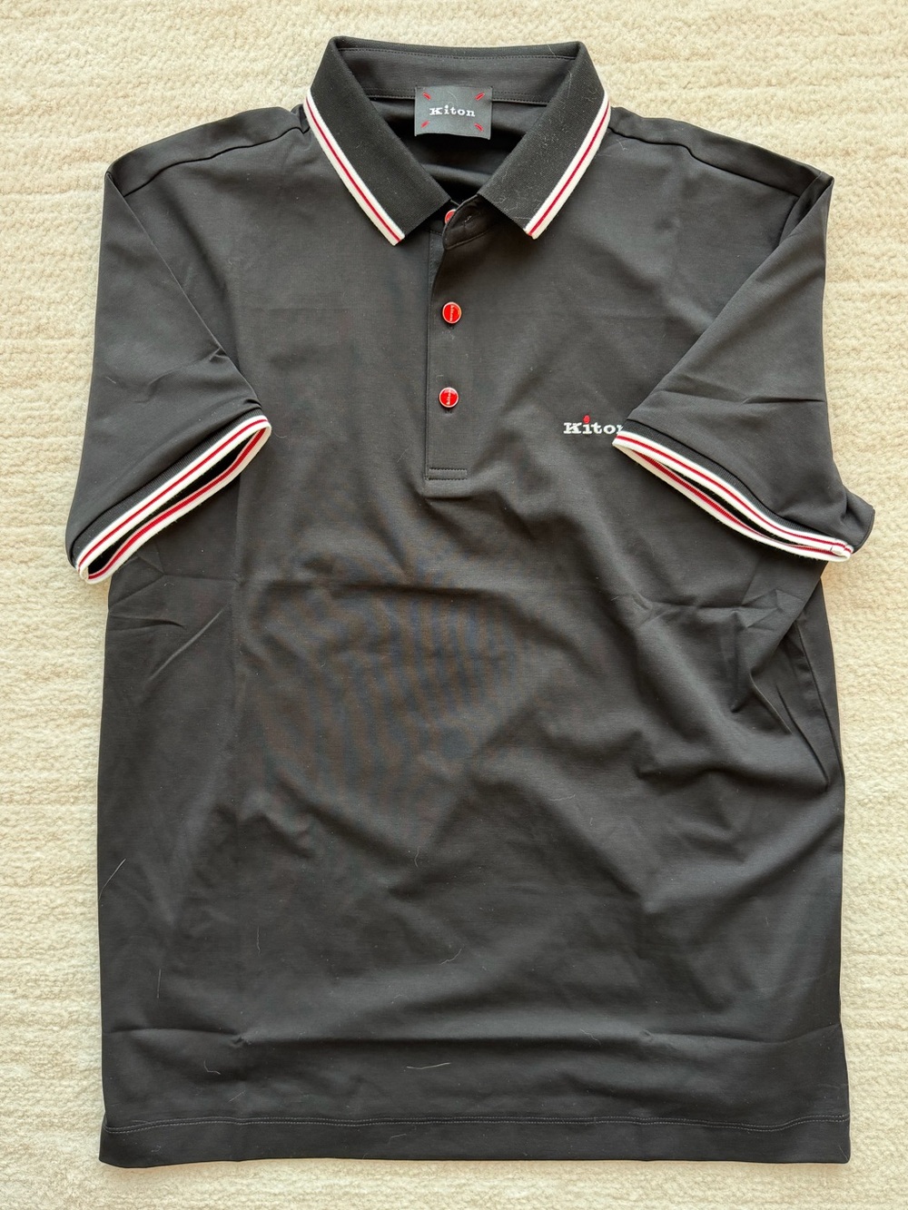 Kiton Black Polo Shirt – XL – Made in Italy